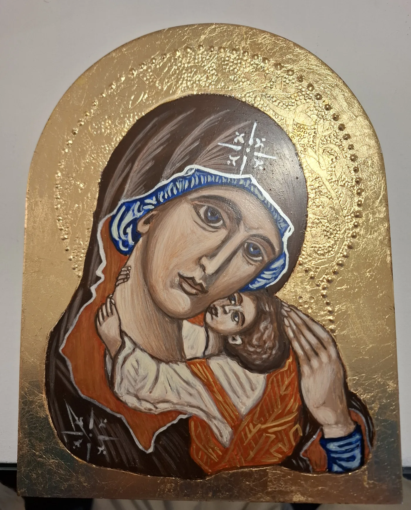 Ikona Matki Bożej Czułej, wariant złocony